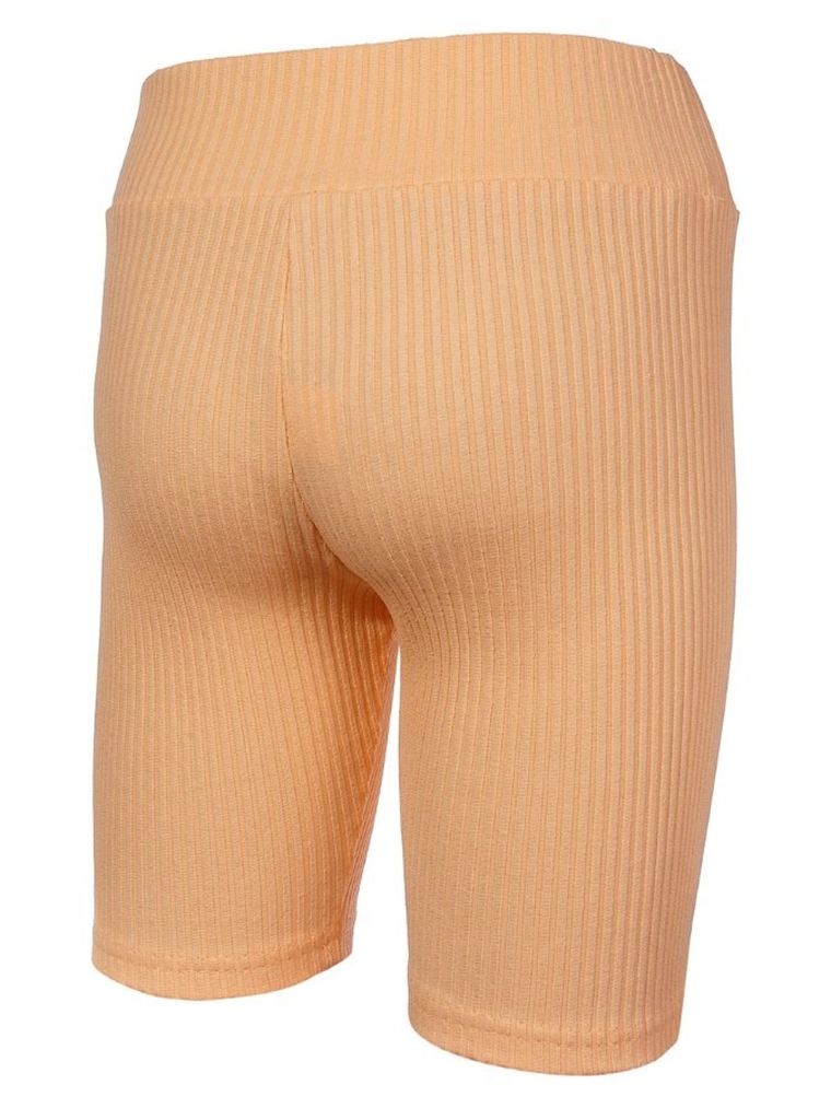 Legginsy dziewczęce, kolarki, prążkowane, brzoskwiniowe, Tup Tup