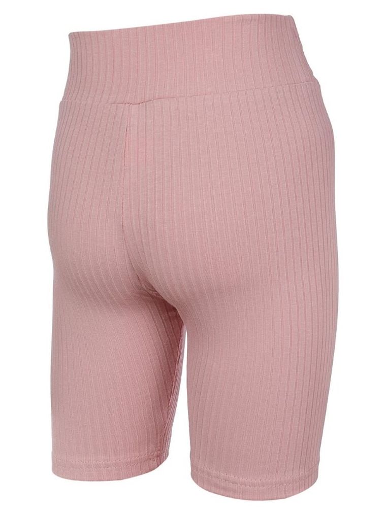 Legginsy dziewczęce, kolarki, prążkowane, różowe, Tup Tup