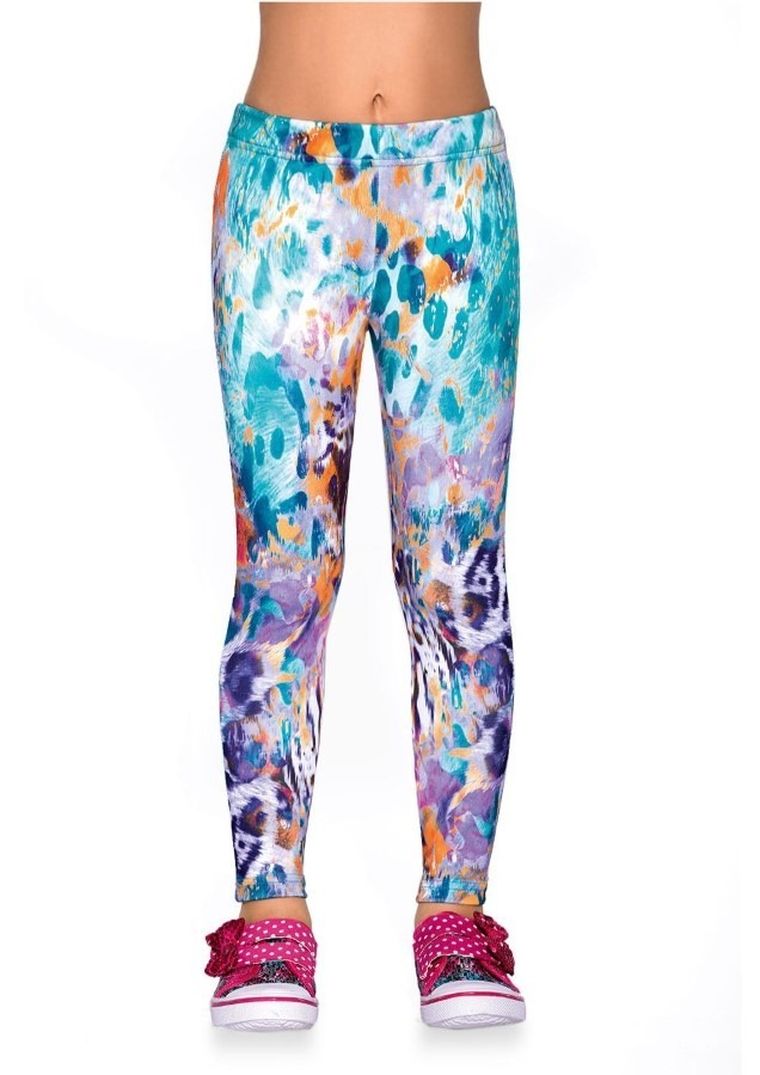 Legginsy dziewczęce, niebiesko-fioletowe, Bas Bleu