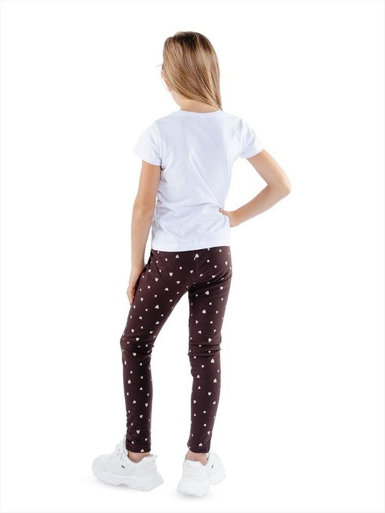 Legginsy dziewczęce, ocieplane, brązowe, Tup Tup