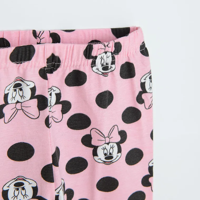 Legginsy dziewczęce, różowe, Myszka Minnie, Licence Brand