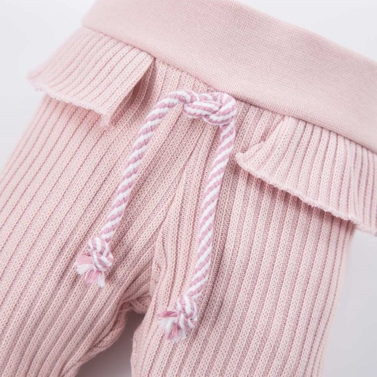 Legginsy dziewczęce, sweterkowe, różowe, Eevi