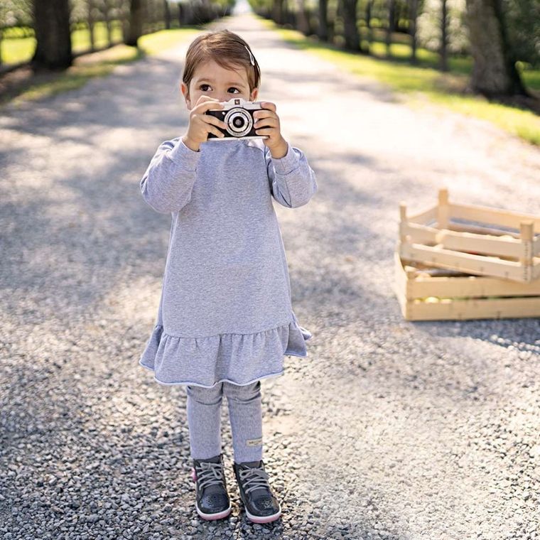 Legginsy dziewczęce, szare, Eevi