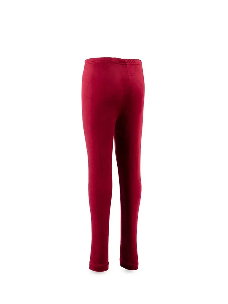 Legginsy dziewczęce, welurowe, bordowe, Tup Tup
