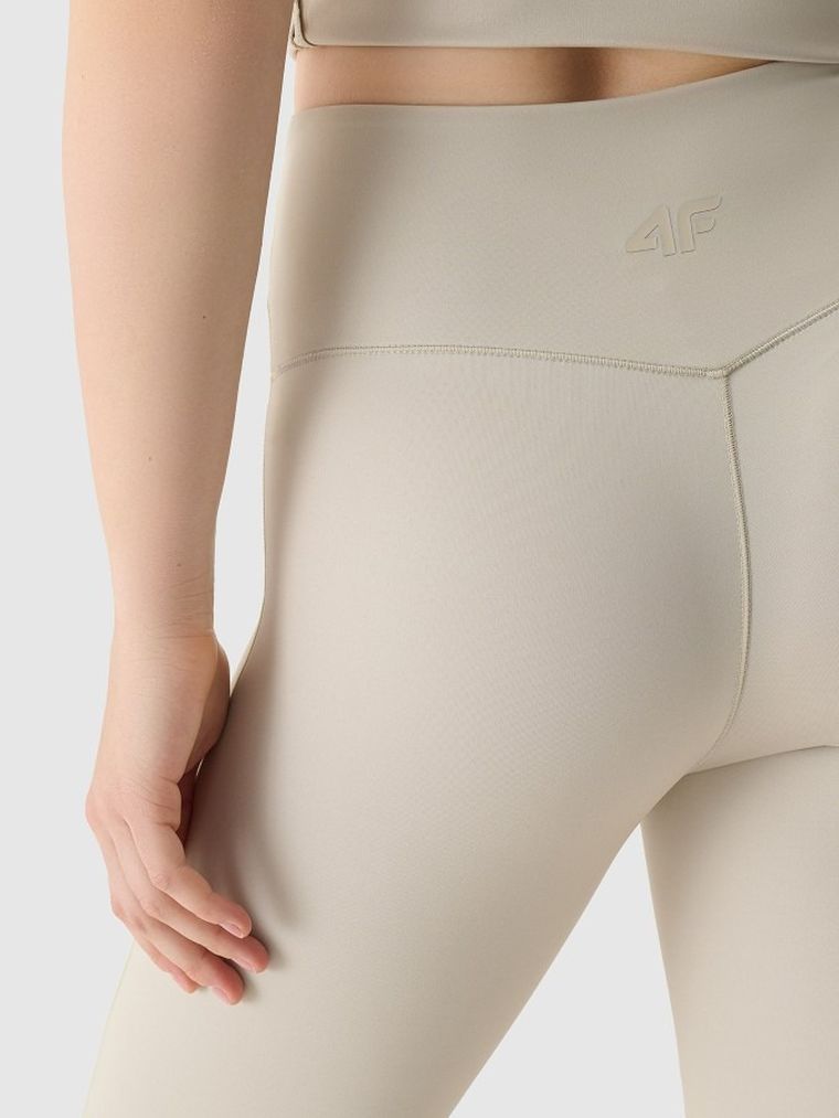 Legginsy funkcyjne damskie, ecru, 4F