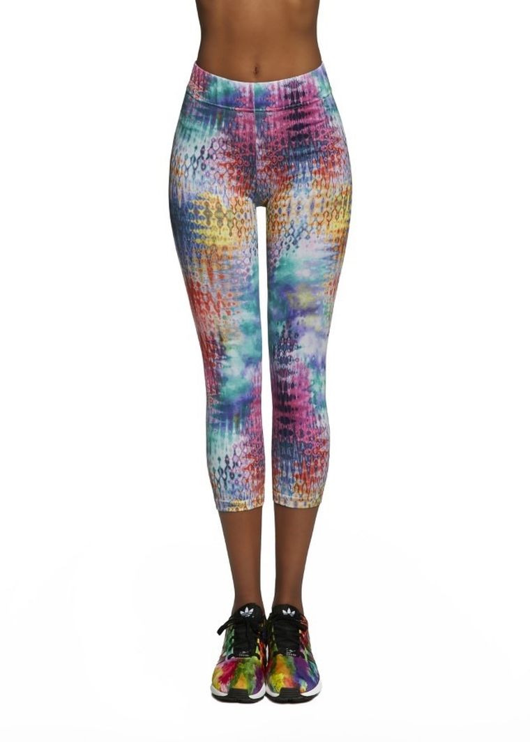 Legginsy sportowe damskie 3/4, mix, Bas Black