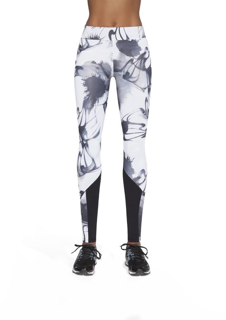 Legginsy sportowe damskie, biało-szare, Bas Black