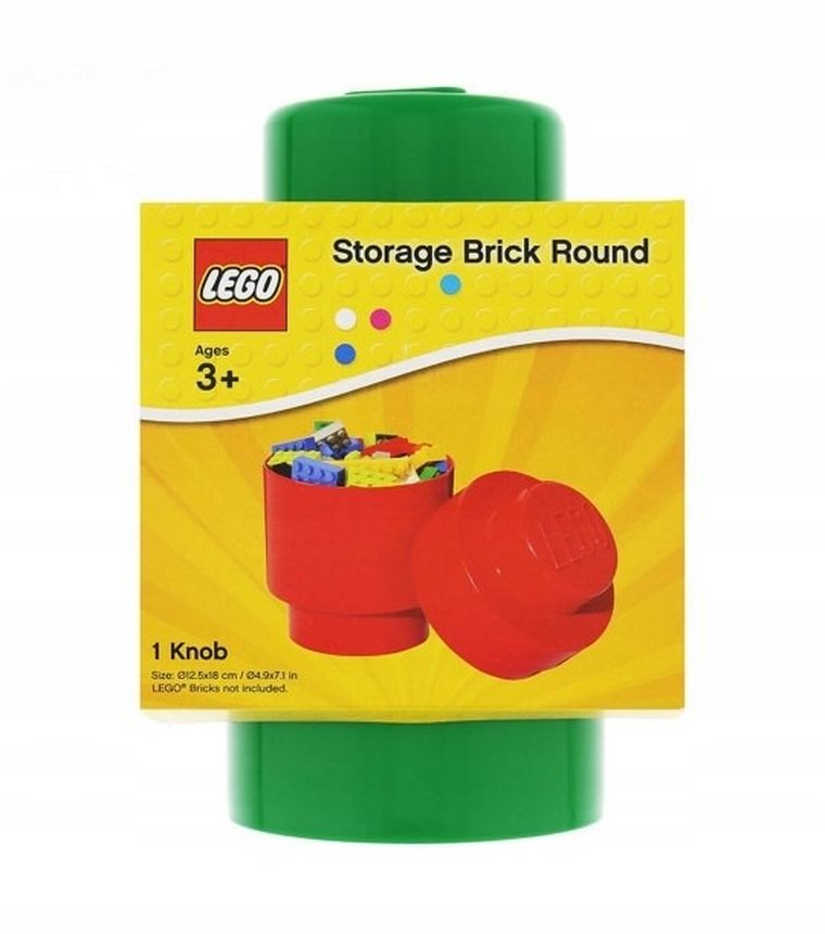 LEGO, Brick 1, okrągły pojemnik klocek, zielony