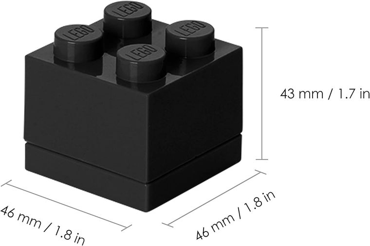 LEGO, Brick 4, mini pojemnik klocek, czarny