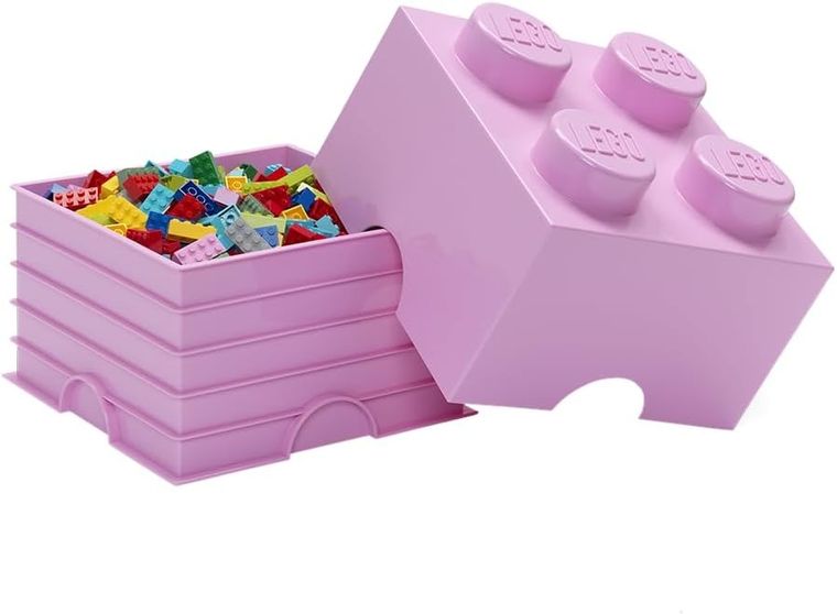 LEGO, Brick 4, pojemnik klocek, różowy jasny