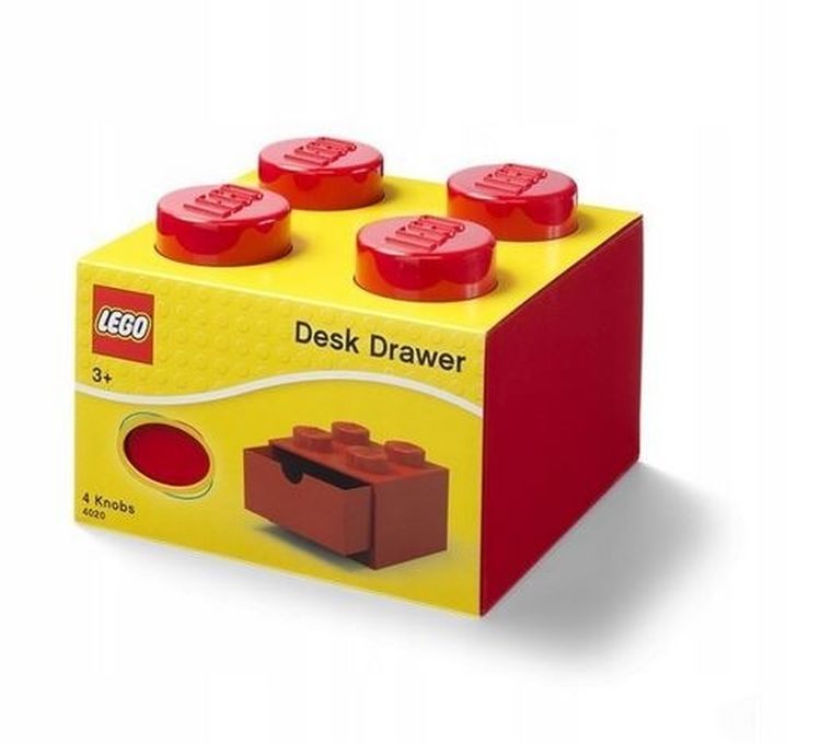 LEGO, Brick 4, pojemnik klocek z szufladą, czerwony