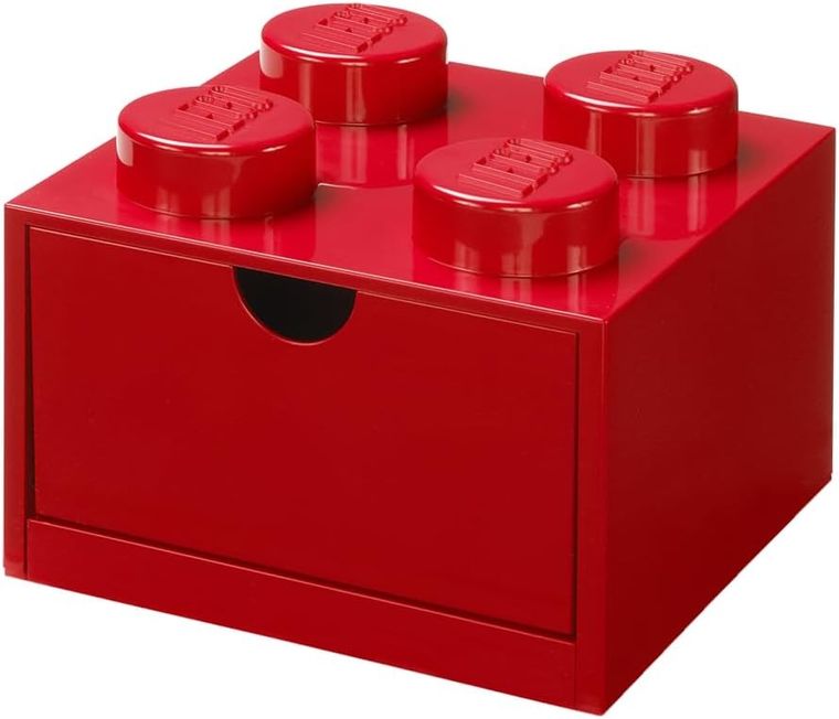 LEGO, Brick 4, pojemnik klocek z szufladą, czerwony