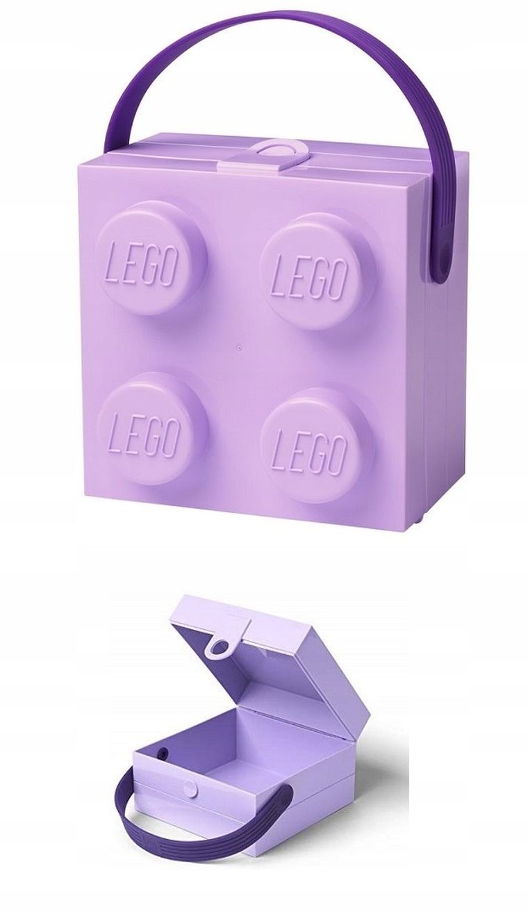 LEGO, Brick 4, pojemnik klocek z uchwytem, fioletowy