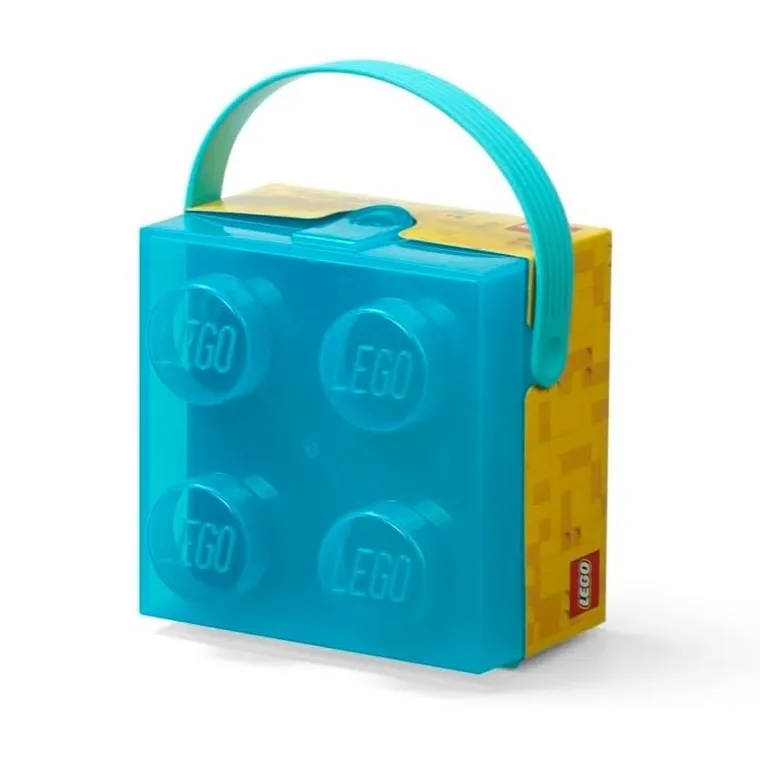 LEGO, Brick 4, pojemnik klocek z uchwytem, transpareny niebieski