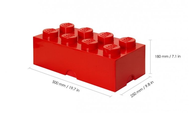 LEGO, Brick 8, pojemnik klocek, czerwony