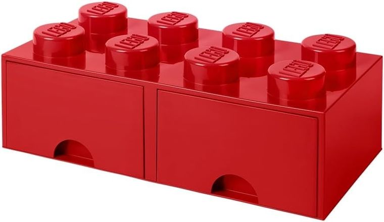 LEGO, Brick 8, pojemnik klocek z dwoma szufladami, czerwony