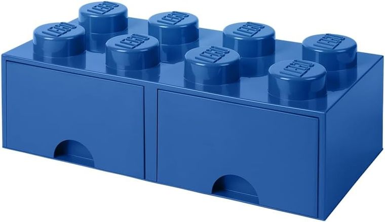 LEGO, Brick 8, pojemnik klocek z dwoma szufladami, niebieski