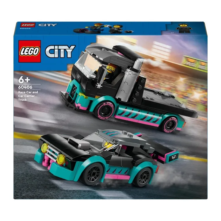 LEGO City, Samochód wyścigowy i laweta, 60406