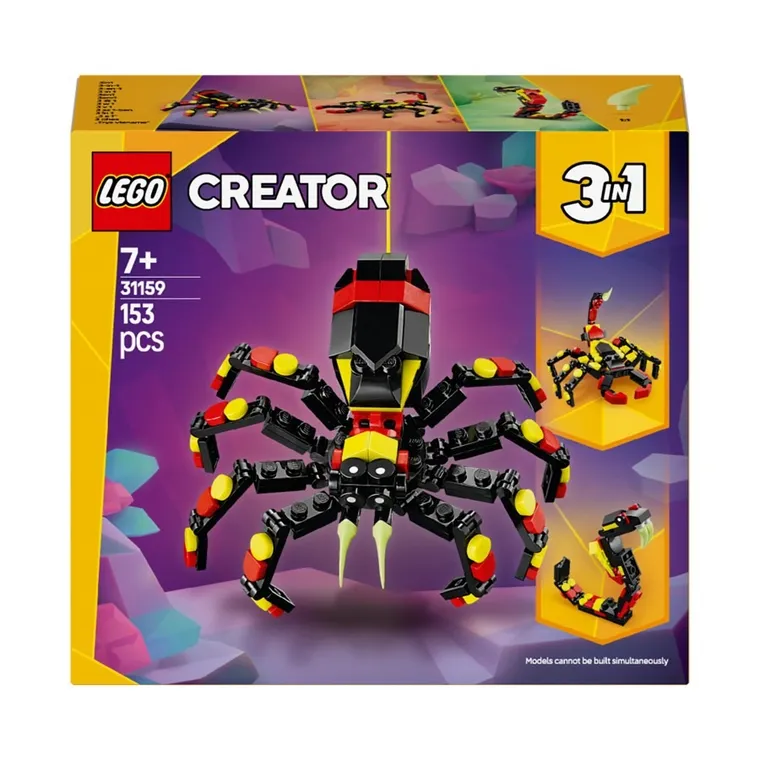 LEGO Creator 3 w 1, Dzikie zwierzęta: niezwykły pająk, 31159
