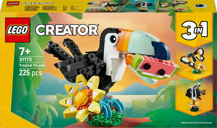 LEGO Creator 3 w 1, Dzikie zwierzęta: Tropikalny tukan, 31173