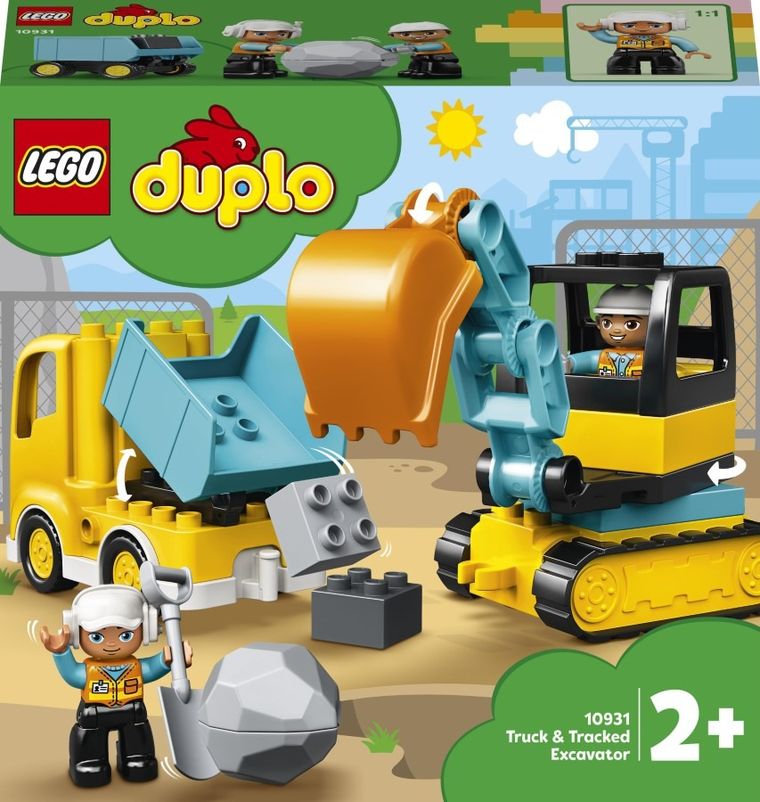 LEGO DUPLO, Ciężarówka i koparka gąsienicowa, zabawka, 10931