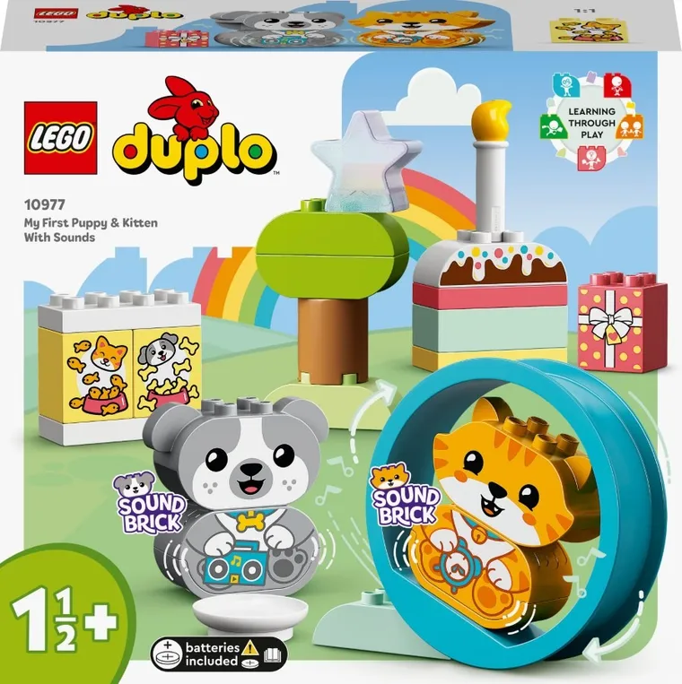LEGO DUPLO, Mój pierwszy szczeniak i kotek z odgłosami, 10977