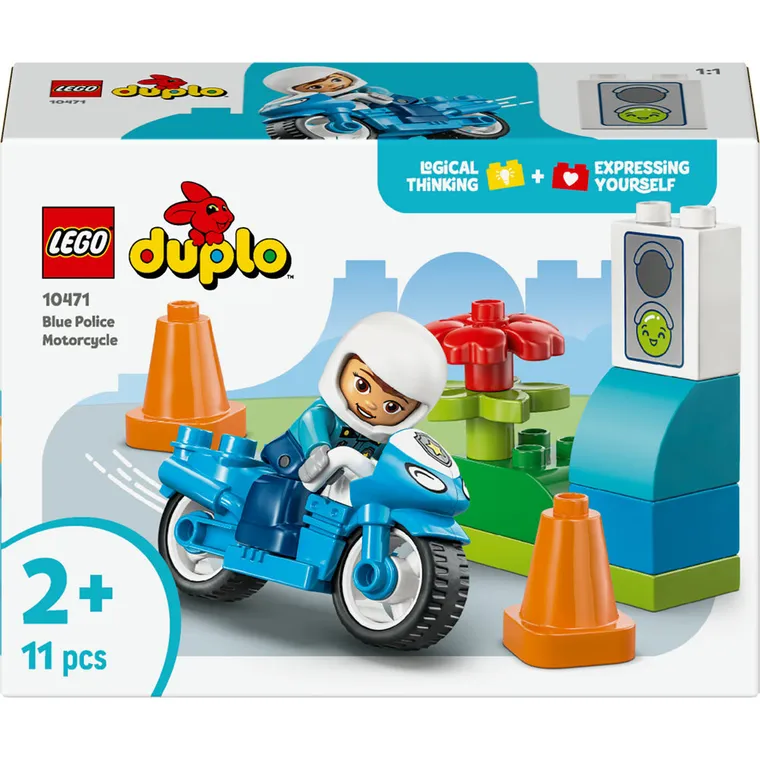 LEGO DUPLO, Niebieski motocykl policyjny, 10471