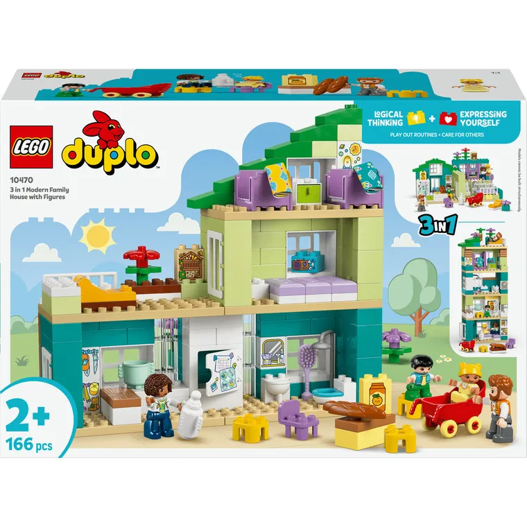 LEGO DUPLO, Nowoczesny dom rodzinny 3 w 1 z figurkami, 10470