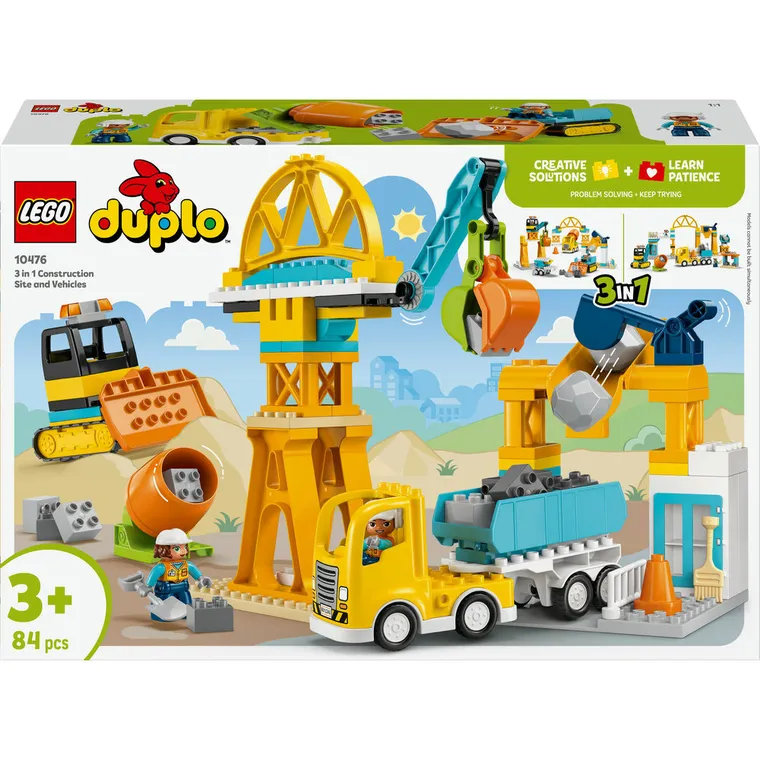 LEGO DUPLO, Plac budowy z pojazdami 3 w 1, 10476