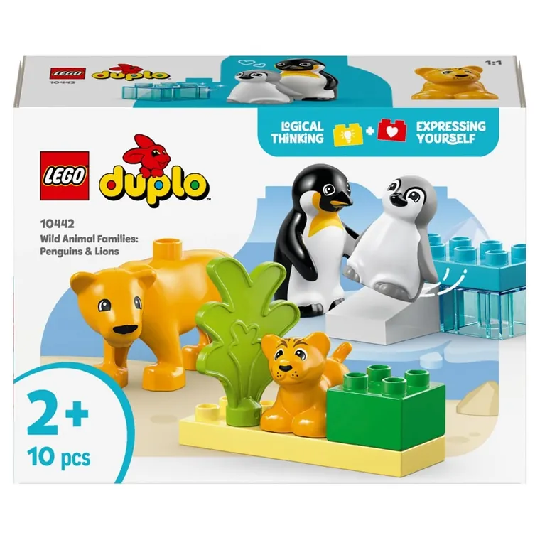 LEGO DUPLO, Rodziny dzikich zwierząt: pingwiny i lwy, 10442