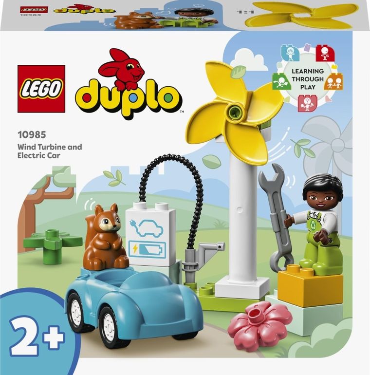 LEGO DUPLO, Town Turbina wiatrowa i samochód elektryczny, 10985