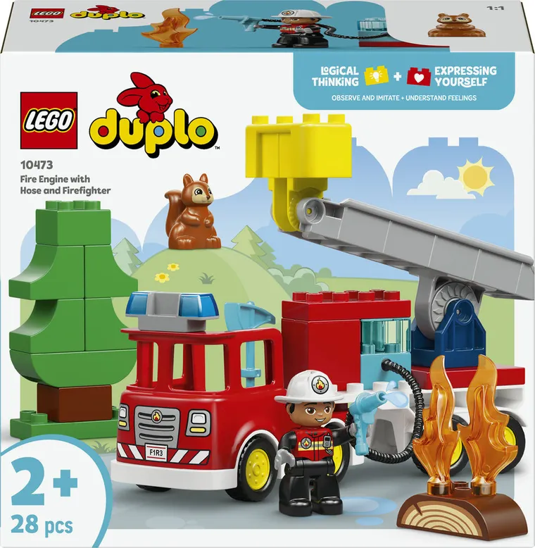 LEGO DUPLO, Wóz strażacki z wężem i strażakiem, 10473