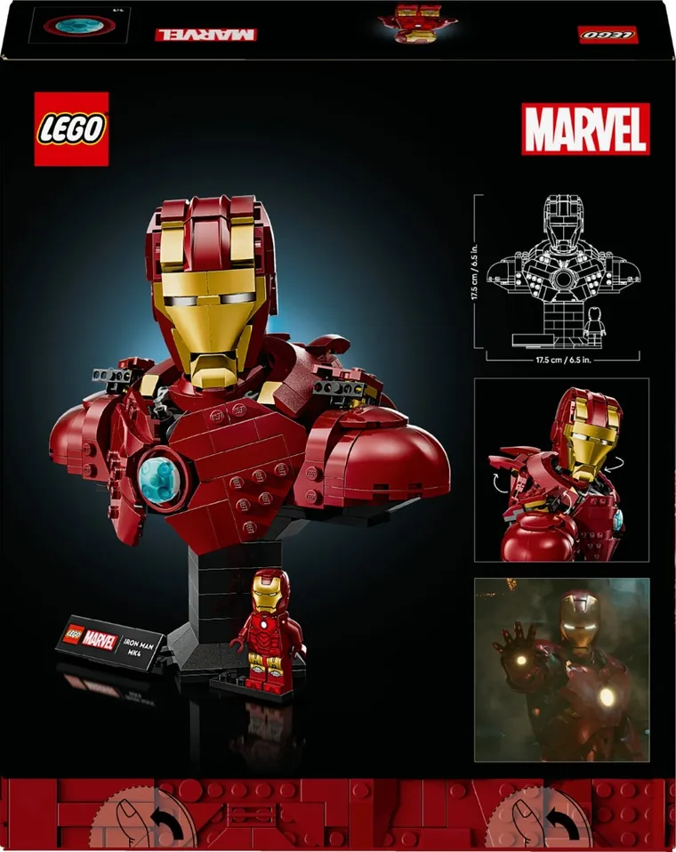 LEGO Marvel, Popiersie Iron Mana MK4, 76327