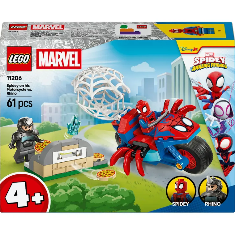 LEGO Marvel, Spidey na motocyklu kontra Rhino, 11206