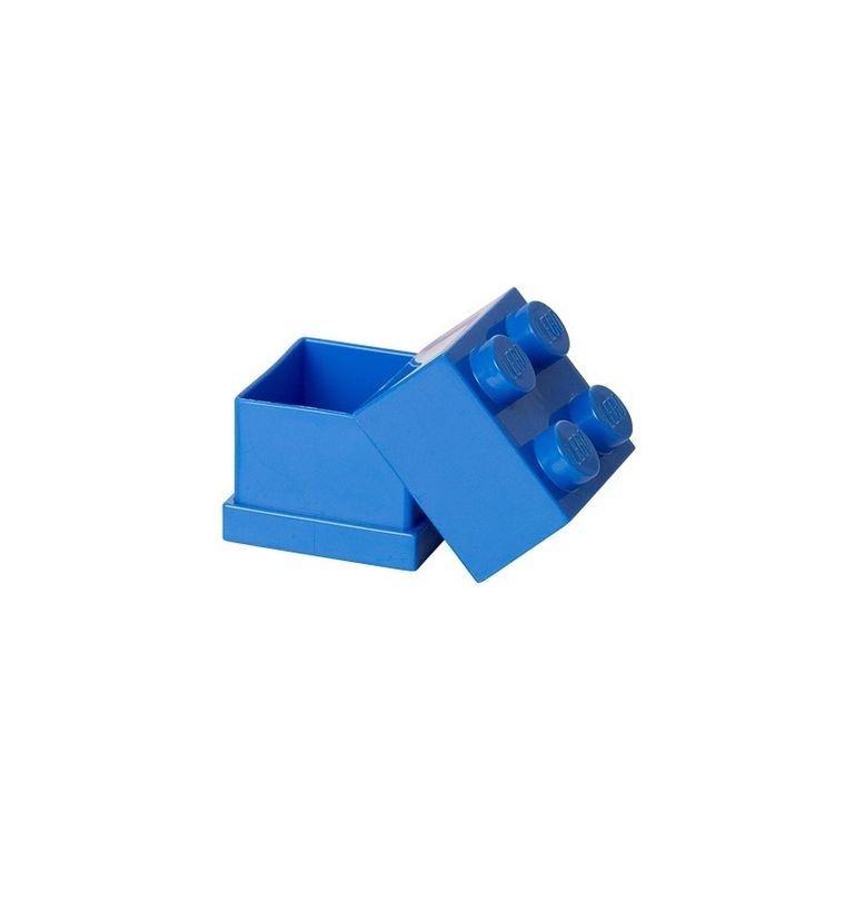 LEGO, mini lunchbox, klocek 4, niebieskie