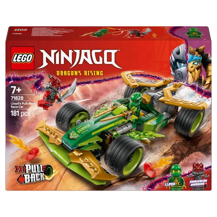 LEGO NINJAGO, Samochód wyścigowy Lloyda z napędem typu pull-back, 71828