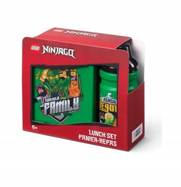 LEGO Ninjago, zestaw: lunchbox + bidon, 390 ml