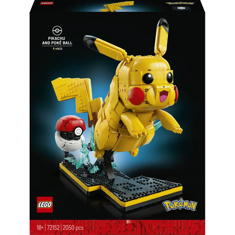 LEGO Pokémon, Pikachu i Pokéball, zestaw dla dorosłych, 72152