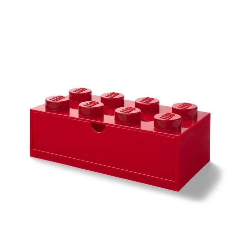 LEGO, Szufladka na biurko, klocek Brick 8, czerwona