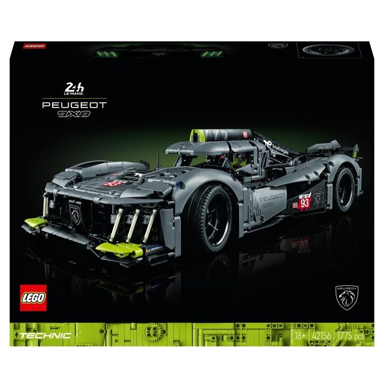 LEGO Technic, PEUGEOT 9X8 24H Le Mans Hybrid Hypercar, 42156
