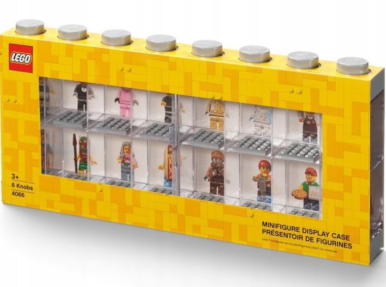 LEGO, witrynka na 16 minifigurek, szara