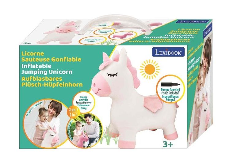 Lexibook, Jednorożec, nadmuchiwany skoczek, pluszowy