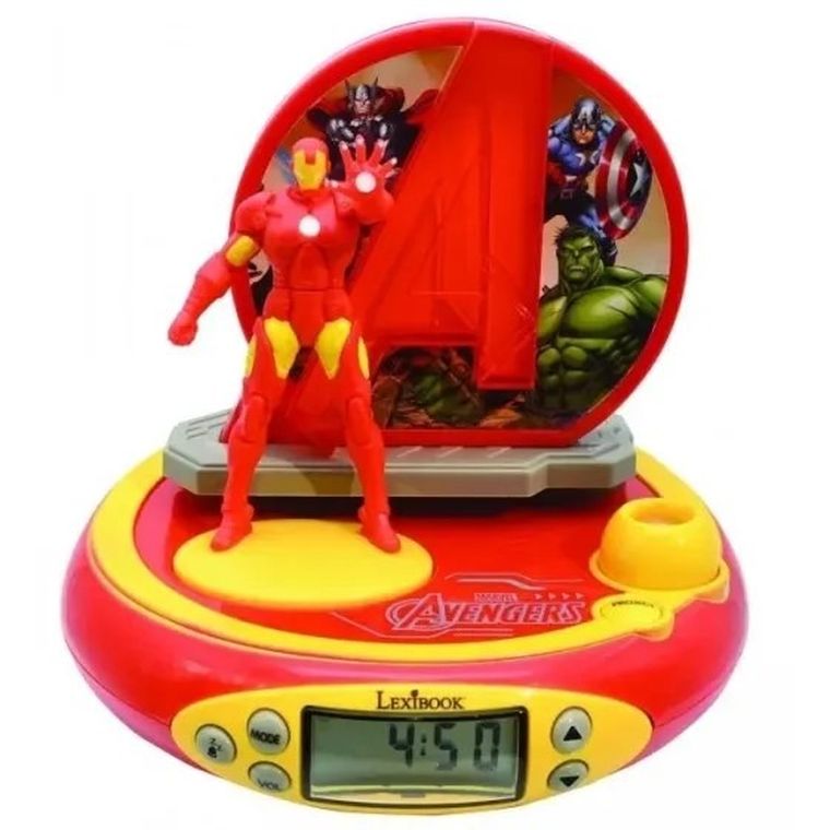 Lexibook, The Avengers, budzik z projektorem 3D, Iron Man