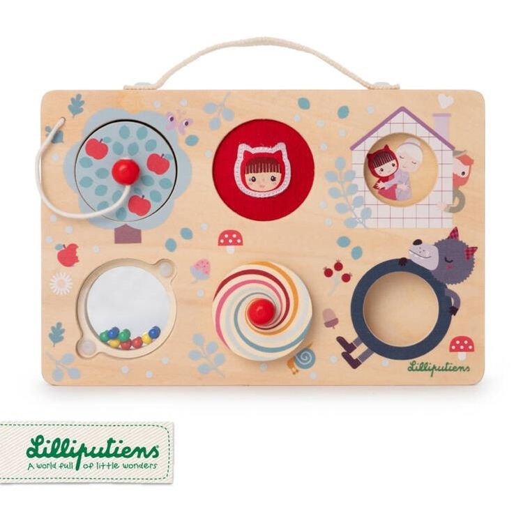 Lilliputiens, Czerwony kapturek, drewniana tablica manipulacyjna, 12m+