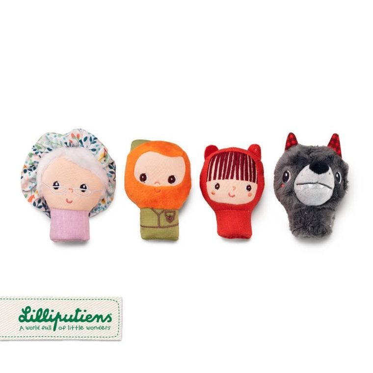 Lilliputiens, Czerwony Kapturek, mini pacynki na palce, 12m+