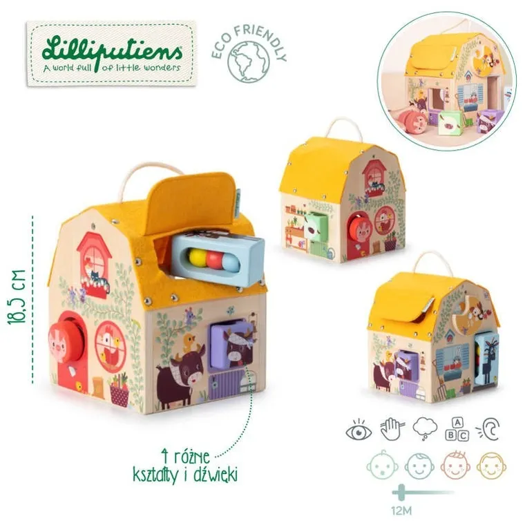 Lilliputiens, Farma, drewniany domek dźwiękowy, 12m+