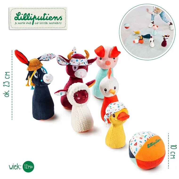 Lilliputiens, Farma, kręgle z piłką - dzwoneczkiem, 12m+
