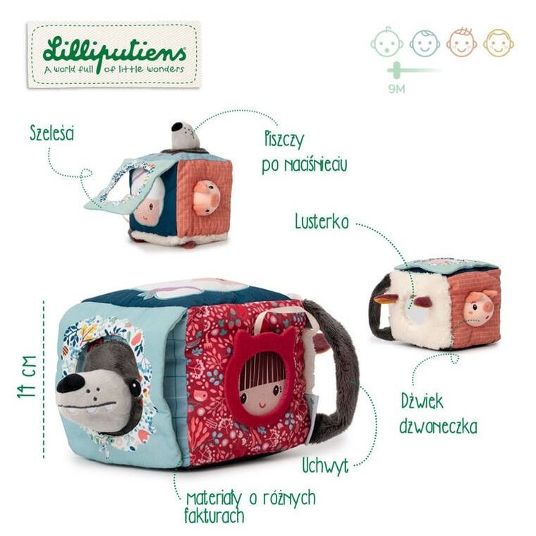 Lilliputiens, Kostka wielofunkcyjna Wilk Louis 9m+