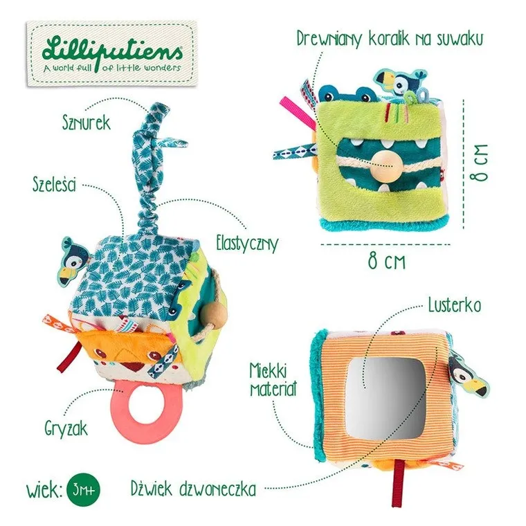 Lilliputiens, Lew Jack, kostka aktywizująca, wielofunkcyjna, 3m+