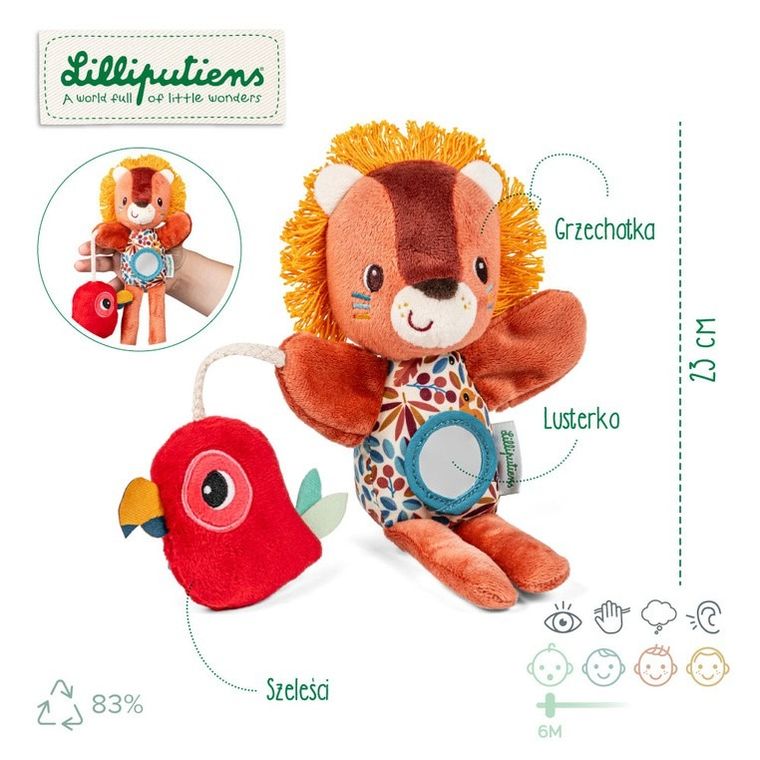 Lilliputiens, Lew Jack, pacynka aktywizująca, 6m+